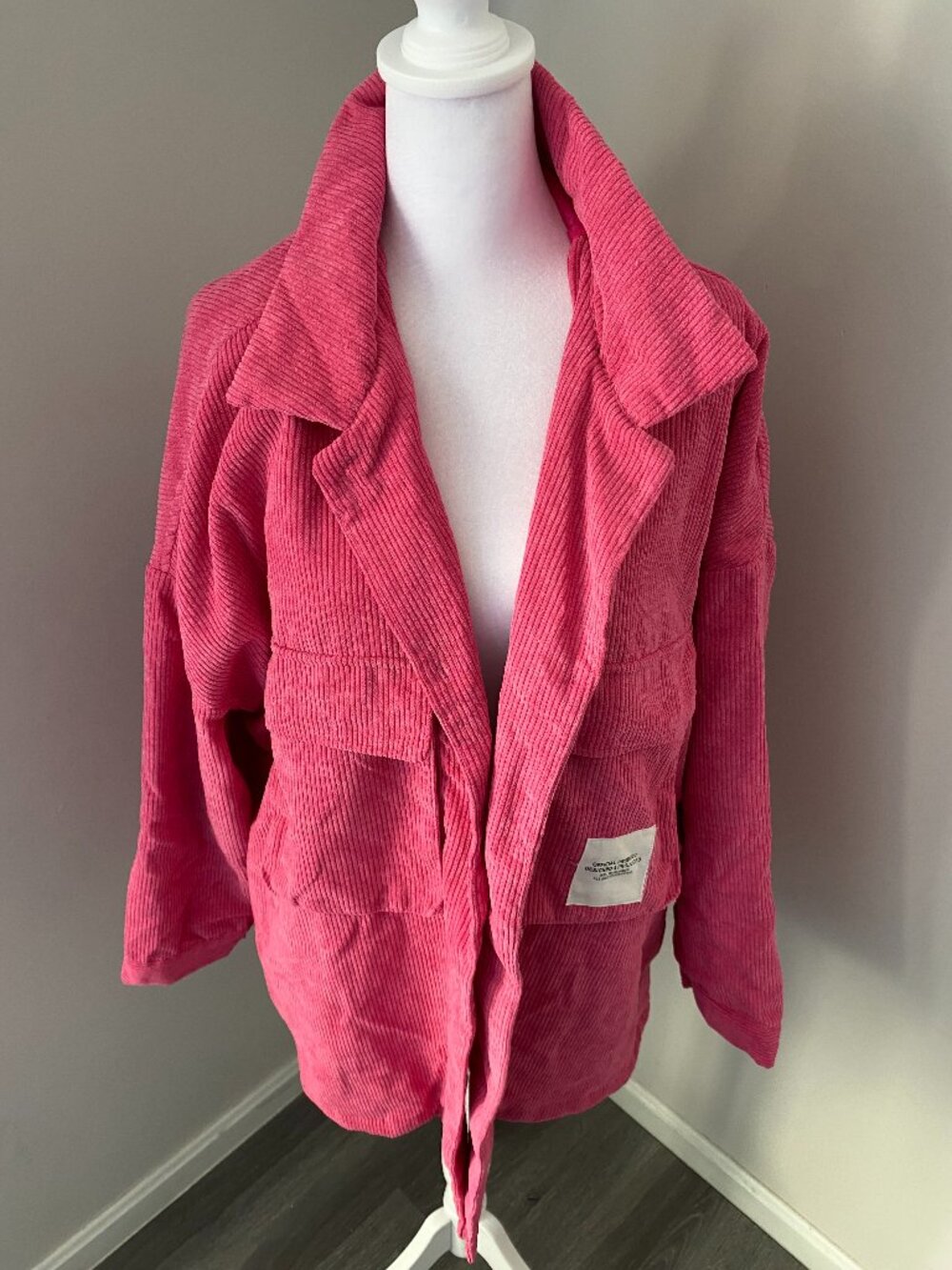 Pink Corduroy Utility Jacket